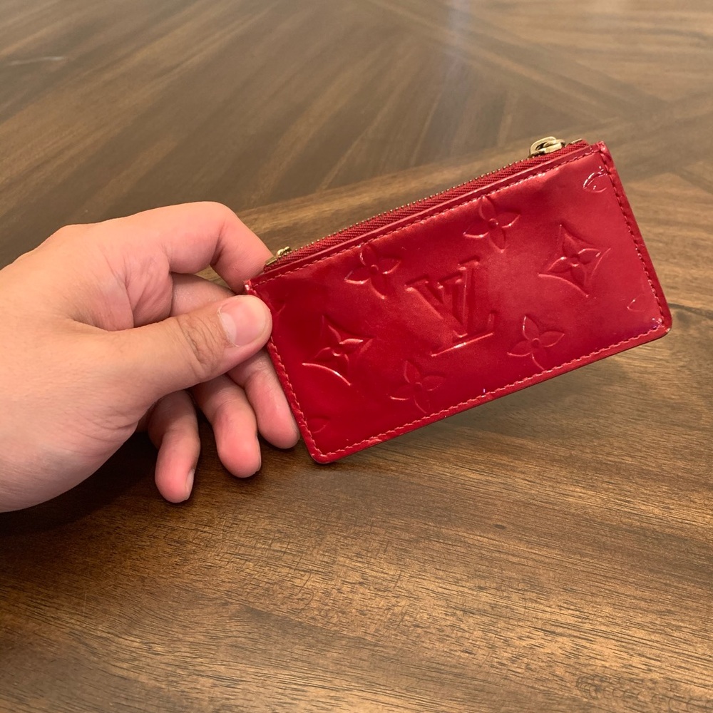 Louis Vuitton patent leather coin wallet key chain